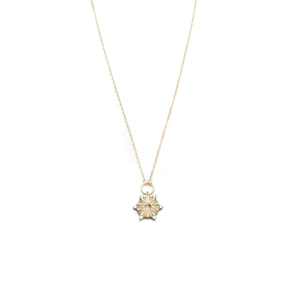 Foundrae Diamond Element Disc Drop Necklace
